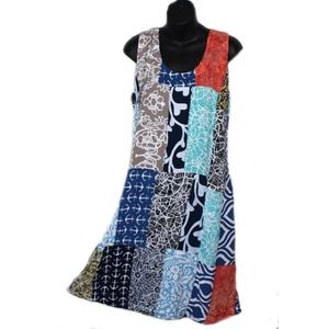 Patchwork Jumper Sundress, Nautical, Size Sm/Med